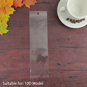 Transparent OPP packaging sleeve with hang hole for 10D jewelry model display