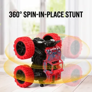 Inertia 4WD monster truck toy with large tires for 360-degree rotating stunts