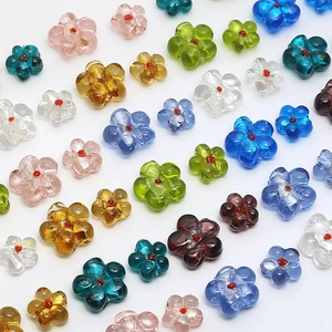 Flower Glass Beads Handmade Lampwork Loose Beads For DIY Jewelry Making Earrings Necklace Bracelet Craft Supplies