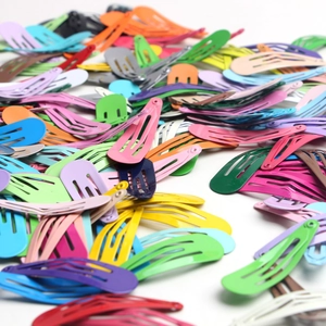 Colorful 5cm metal BB hair clips for kids in various vibrant matte paint finishes