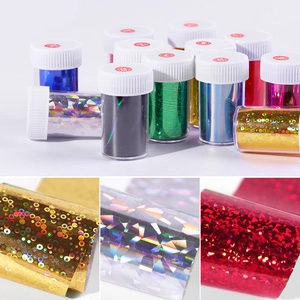 Holographic Nail Art Transfer Foil Stickers Japanese Ink Marble Starry Sky Laser DIY Decoration For Women Girls