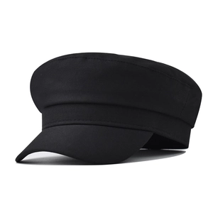 Vintage Solid Color Cotton Blend Beret For Women British Style Navy Cap Newsboy Hat Retro Artist Flat Top Cabbie Hat Winter Warm Headwear