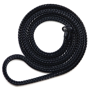 Hochwertige schwarze 90cm Hip-Hop Schlangenkette mit Webstruktur und Verschluss
