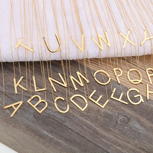 Collier Pendentif Initiale Alphabet Acier Inoxydable Plaqué Or Bijoux Lettre Majuscule Minimaliste Pour Femmes Filles