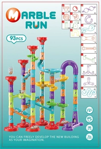 Detailed parts list of the 93PCS marble run educational building block toy set