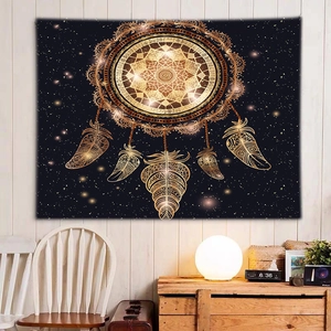 Tapestry Wall Hanging Bohemian Feather Dreamcatcher Polyester Fiber Bedroom Living Room Dorm Apartment Home Decor Aesthetic