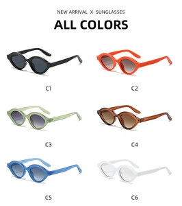 Affichage matriciel de lunettes de soleil ovales en six coloris dont noir et ambre chic