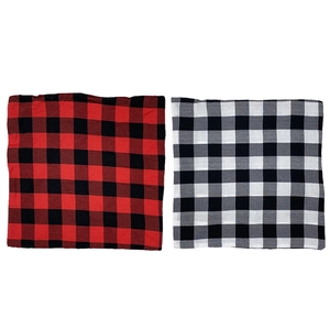 Classic red black and grey white plaid Christmas throw pillow covers for home decor