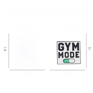 Detail view of 1.1 inch Gym Mode and No Pain No Gain soft enamel fitness lapel pins