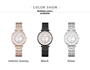 Detailed comparison of quartz watches in silver, black, and two-tone rose gold finishes