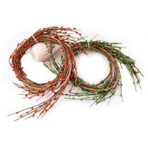 Guirlande de baies de Noël artificielles avec des baies rouges et vertes pour décoration
