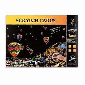 Europa-Landschaft Scratch Art Set mit 4 Karten bunter Stadt-Nachtszenen