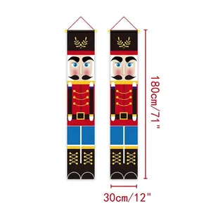Nutcracker soldier Christmas door banners in 180x30cm size for holiday home decoration
