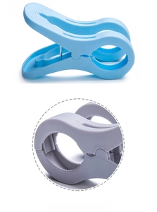 Detail of large windproof laundry clips with non-slip serrated teeth and metal springs