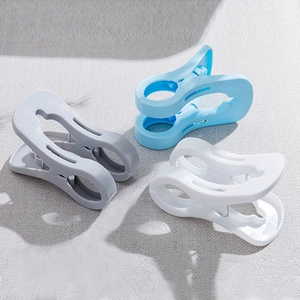 Set of large windproof plastic clothespins in blue, grey, and white for quilts and laundry