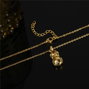 Minimalist gold titanium steel necklace featuring a creative crystal peanut pendant for women