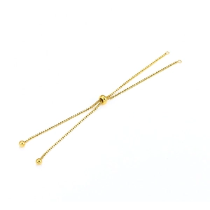 Adjustable golden stainless steel box chain bracelet for DIY jewelry making results