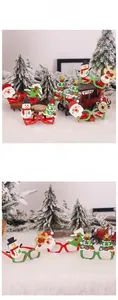 Festive Christmas glasses frames featuring Santa, snowman, and reindeer cartoon designs