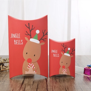 Christmas reindeer pillow-shaped gift boxes in small and large sizes with Jingle Bells text