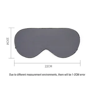 Dark gray breathable sleep mask 22x10cm ergonomic design with size annotations