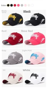 Vista dettagliata di cappellini da baseball con ricamo 3D Finally in otto colori diversi