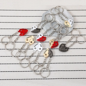 Best Friends Keychains Magnetic Split Heart Alloy Metal Matching Pendant Charm Gift For BFF Friendship Jewelry
