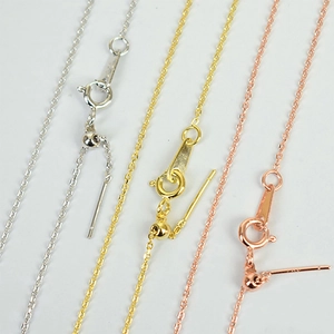 Adjustable stainless steel chain necklace with lobster clasp in gold, silver, and rose gold