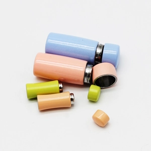 Miniature 1:12 dollhouse metal thermal water bottles in various colors with removable lids