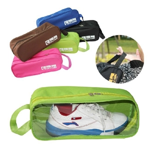 Portable Travel Shoe Storage Bag Oxford Cloth Waterproof Breathable Pouch With Hand Strap Transparent Window Zipper