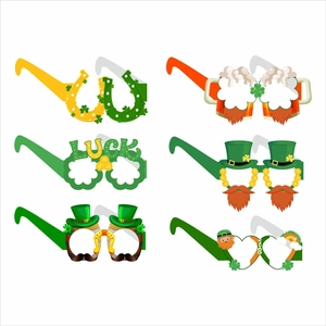 6-piece St. Patrick's Day party paper glasses featuring shamrocks and beer designs