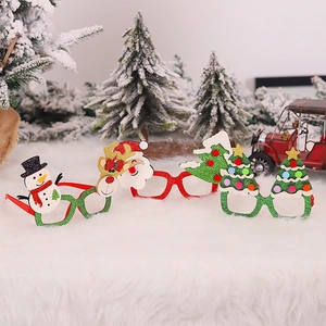 Three festive Christmas glasses featuring Santa, snowman and tree for holiday parties