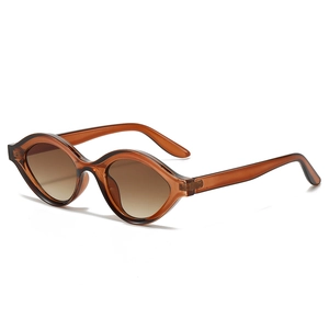 Lunettes de soleil ovales rétro ambre avec monture épaisse et verres dégradés