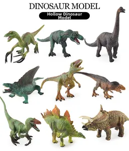Detailed set of nine hollow dinosaur models with realistic skin textures and colors