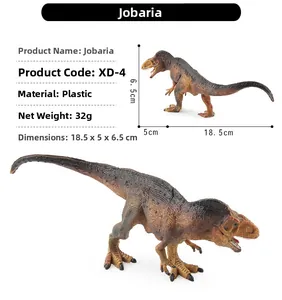Detailed view of Jobaria dinosaur model showing brown skin texture and precise dimensions