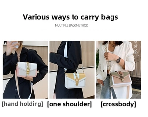 Detailed comparison of contrast flap crossbody bags with gold chain and woven straps