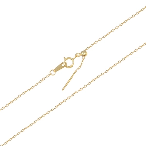 Detail of gold-plated stainless steel chain with lobster clasp and adjustable needle pin