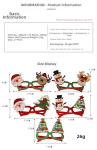Detailed size specifications for Christmas decorative glasses in Santa and elk styles