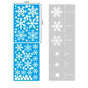 White Christmas snowflake window clings dimensions chart 19.6x29.5cm for party decor