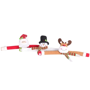 Christmas snowman santa claus and elk curtain tiebacks for festive window decoration