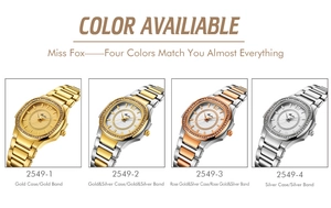 Detailed comparison of four luxury diamond quartz watches in gold and silver finishes