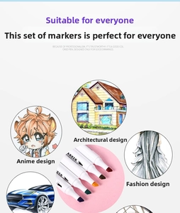 Detailed view of dual-tip markers showing multi-purpose design for various art projects