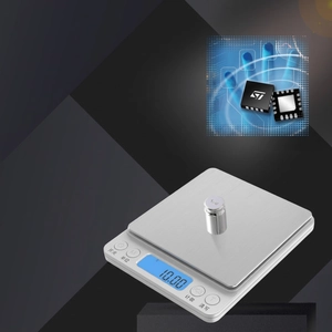Precision kitchen scale with 0.01g accuracy, stainless steel platform and LCD backlight