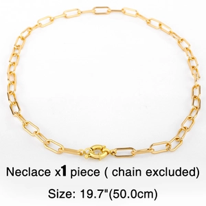 Collar de cadena de clip dorado retro de 50 cm de largo con cierre de resorte