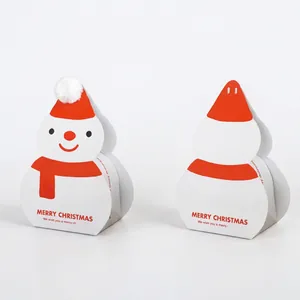Christmas snowman candy gift boxes with Merry Christmas greeting in red and white colors
