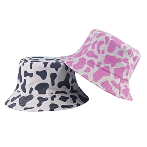 Cappello Alla Pescatora Con Stampa Mucca Poliestere Protezione Solare Outdoor Casual Per Donna Uomo Stile Ins