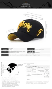 Tabella taglie per cappello da baseball con misure 55-60 cm e guida alla misurazione
