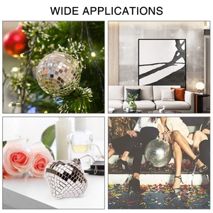 Self-adhesive glass mosaic disco balls for DIY wall decor and festive parties