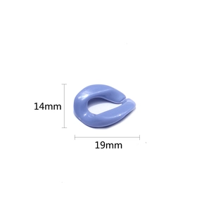 Maglie in resina acrilica azzurra 19x14mm per catene di occhiali e creazione gioielli