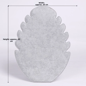 Detailed view of grey velvet jewelry display board with 20cm width and 28cm height