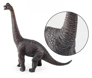 Macro shot showing the clear skin texture and lifelike details of the Brachiosaurus toy
